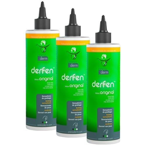 RL24 Animaderm - Derfen Original Lotion – Hautpflege für empfindliche Pferdehaut – Hautlotion für Sommerdermatitis – bei gereizter Haut & Juckreiz – Pferdepflege – 3 x 250 ml (3er Set) von RL24