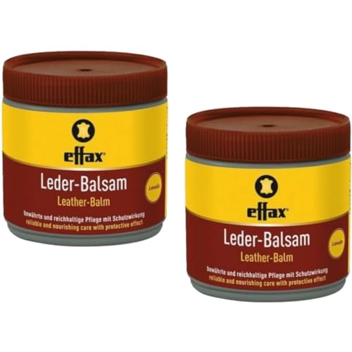 RL24 Effax - Leder-Balsam | Lederfett mit Bienenwachs | nährt, pflegt & schützt das Leder | Lederwachs für brillanten Glanz | feuchtigkeitsabweisende Lederpflege | 2 x 500 ml Dose (2er Set) von RL24