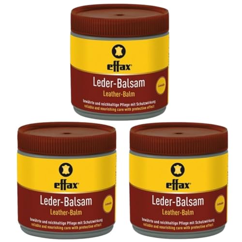 RL24 Effax - Leder-Balsam | Lederfett mit Bienenwachs | pflegt das Leder | Lederwachs für perfekten Glanz | feuchtigkeitsabweisende Lederpflege | 3 x 500 ml Dose (3er Set) von RL24