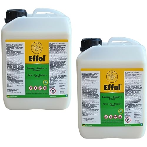 RL24 Effol - Bremsen-Blocker+ Kräuter | Insektenschutz mit Kräuterduft | Fliegenschutz vor Bremsen, Zecken, Mücken & Fliegen | Bremsenspray für Pferde | 2 x 2500 ml Kanister (2er Set) von RL24