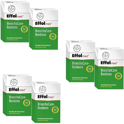 RL24 Effol - BronchoCare-Bonbons | Bonbons für Pferd & Mensch | Pferdebonbons mit Kräuterextrakt & Minzaroma | natürliche Bronchialkräuter | Pferdeleckerlis ohne Zucker | 6 x 44g (6er Set) von RL24