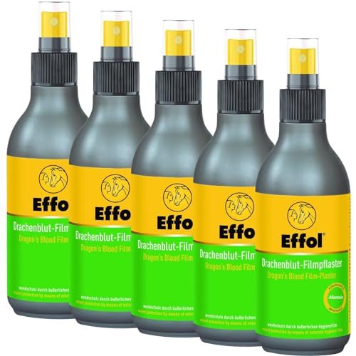 RL24 Effol - Drachenblut-Filmpflaster | Sprühpflaster für Tiere | atmungsaktives Wundspray | Pflasterspray für Pferde | Schutz vor Schmutz & Schweiß | Wundversorgung | 5 x 250 ml (5er Set) von RL24