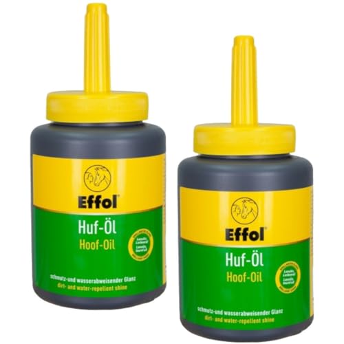 RL24 - Huf-Öl | schmutzabweisendes Huffett mit Pinsel | für brillanten Glanz | besteht aus Lanolin und Lorbeeröl | Hufpflege für Pferde | 2 x 475 ml Pinselflasche (2er Set) von RL24