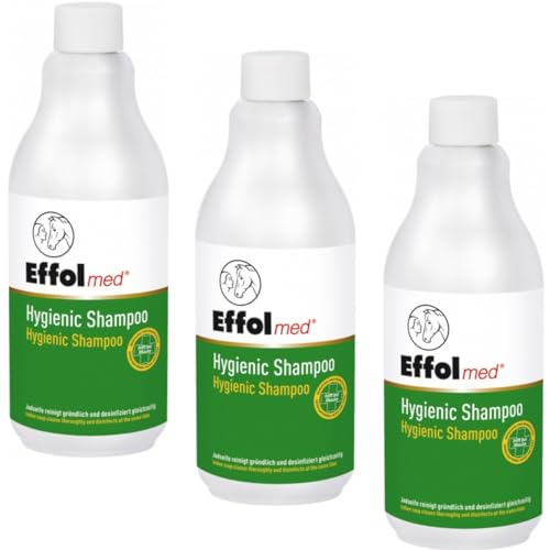 RL24 Effol - Hygienic Shampoo | Pferdeshampoo | hilft bei Mauke & Hautkrankheiten | wirksam gegen Bakterien, Pilze, Hefen & behüllte Viren | Shampoo für Pferde | Pferdepflege | 3 x 500 ml (3er Set) von RL24