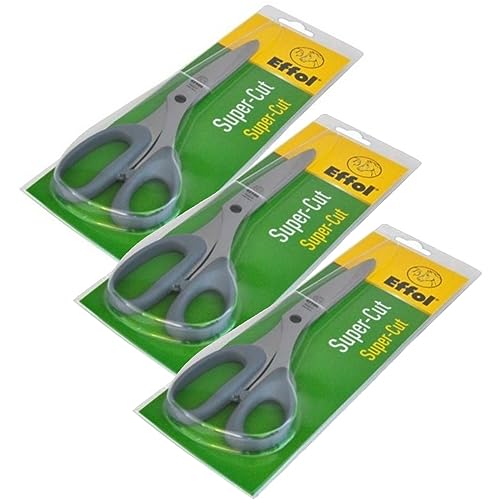 RL24 - Schere Super-Cut | Mähnenschere für Pferde | aus rostfreiem Edelstahl | Schweifschere für präzises Schneiden | Länge 21 cm | Schere für Mähnen | 3 Stück (3er Set) von RL24
