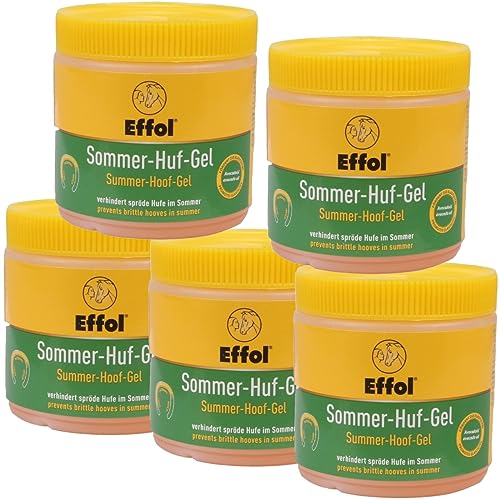 RL24 Effol - Sommer-Huf-Gel | Hufbalsam gegen rissige Hufe | spendet Feuchtigkeit | kräftigendes Huffett | Hufsalbe für Hornwachstum | Hufpflege für Pferde | 5 x 500 ml Dose (5er Set) von RL24