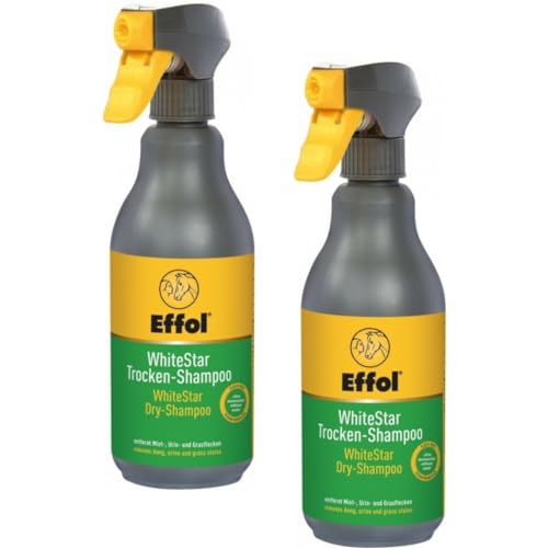 RL24 Effol - Trocken-Shampoo WhiteStar | Pferdeshampoo | Haarewaschen ohne Wasser & spülen | entfernt Mist-, Urin- & Grasflecken | Mähnenshampoo für Pferde | Pferdepflege | 2 x 500 ml (2er Set) von RL24