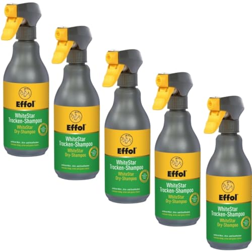 RL24 - Trocken-Shampoo WhiteStar | Pferdeshampoo | Haarewaschen ohne Wasser & spülen | entfernt Mist-, Urin- & Grasflecken | Mähnenshampoo für Pferde | Pferdepflege | 5 x 500 ml (5er Set) von RL24