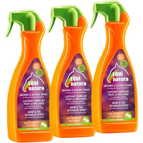 RL24 Equinatura - Mähnen & Schweif Spray | Mähnenspray für Pferde | seidiger Glanz | Mähne & Schweif sofort kämmbar | Schweifspray für Pferde | Pferde Glanzspray | 3 x 1000 ml Spray (3er Set) von RL24