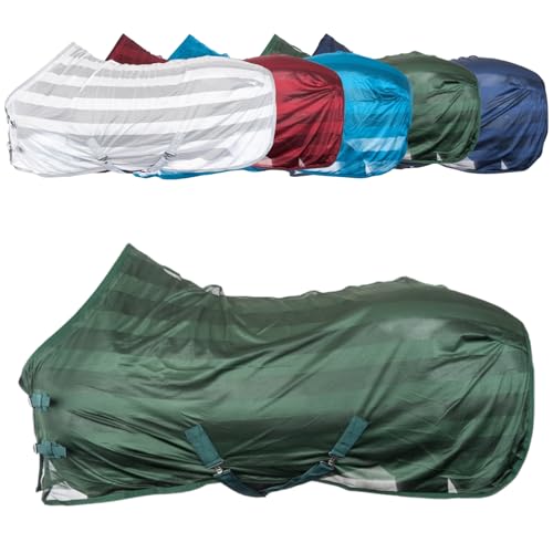 RL24 - Fliegendecke für Pferde Basicline | effektiver Schutz vor Insekten | Ekzemerdecke mit Verstellbarer Kreuzbegurtung | atmungsaktiv & strapazierfähig | Pferdedecke in Grün | 85cm von RL24
