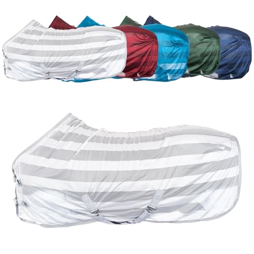RL24 - Fliegendecke für Pferde Basicline | effektiver Schutz vor Insekten | Ekzemerdecke mit Verstellbarer Kreuzbegurtung | atmungsaktiv & strapazierfähig | Pferdedecke in Silber | 85cm von RL24