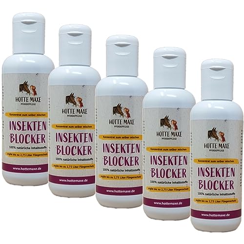 RL24 Hotte Maxe - Insekten-Blocker Konzentrat | Hautöl, Insektenschutz & Mähnenspray in einem | für seidigen Glanz | bei Sommerekzem & gegen Ungeziefer | 5 x 250 ml Flasche (5er Set) von RL24