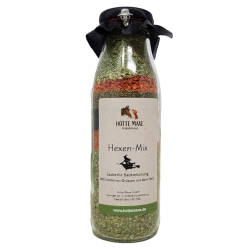 RL24 Hotte Maxe - Leckerli-Backmischung Hexen Mix – zum frischen Zubereiten von Pferdeleckerlis – Keksmischung für Pferde – Pferdefutter ohne Zusatzstoffe – 1 x 500 ml Flasche von RL24
