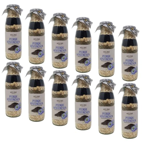 RL24 Hotte Maxe - Leckerli-Backmischung Pferde Hüsterchen – zum Zubereiten von Pferdeleckerlis – Keksmischung für Pferde – Pferdefutter ohne Zusatzstoffe – 12 x 500 ml Flasche (12er-Set) von RL24
