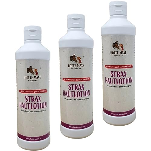 RL24 Hotte Maxe - Strax Hautlotion für Pferde | ohne ätherische Öle | Mähnenliquid gegen Mähnen- & Schweifscheuern | hilft bei Juckreiz & Sommerekzem | Pferdepflege | 3 x 500 ml Flasche (3er Set) von RL24