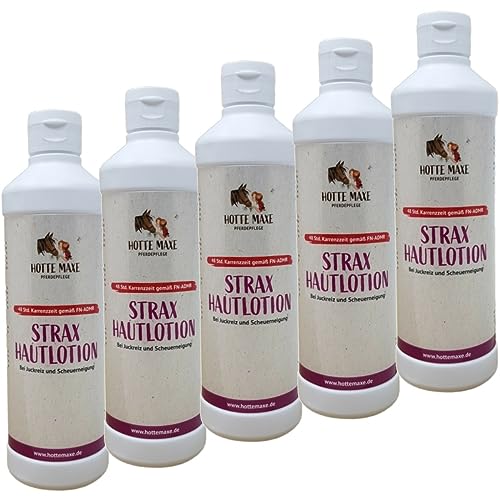 RL24 Hotte Maxe - Strax Hautlotion für Pferde | ohne ätherische Öle | Mähnenliquid gegen Mähnen- & Schweifscheuern | hilft bei Juckreiz & Sommerekzem | Pferdepflege | 5 x 500 ml Flasche (5er Set) von RL24