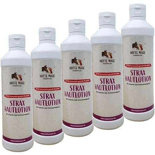 RL24 Hotte Maxe - Strax Hautlotion für Pferde | ohne ätherische Öle | Mähnenliquid bei Mähnen- & Schweifscheuern | bei Juckreiz & Sommerekzem | Pferdepflege | 5 x 500 ml Flasche (5er Set) von RL24