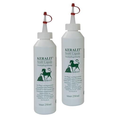 RL24 Keralit - Strahl-Liquide – Strahlpflege für Pferde – Hufpflege bei Strahlfäule – gut haftende Strahlpflegelösung – Pflege & Regeneration des Hufstrahls – 2 x 250 ml (2er Set) von RL24