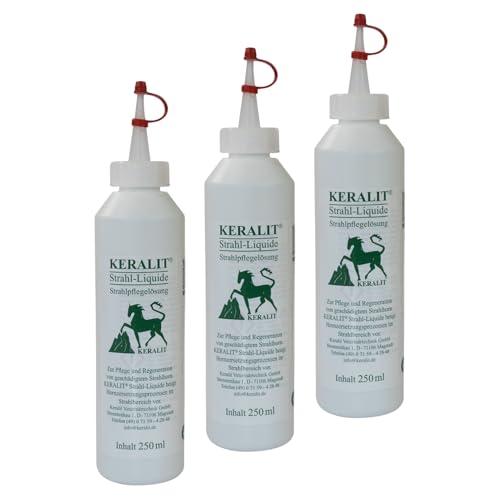 RL24 Keralit - Strahl-Liquide – Strahlpflege für Pferde – Hufpflege bei Strahlfäule – gut haftende Strahlpflegelösung – Pflege & Regeneration des Hufstrahls – 3 x 250 ml (2er Set) von RL24
