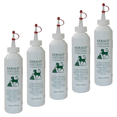 RL24 Keralit - Strahl-Liquide – Strahlpflege für Pferde – Hufpflege bei Strahlfäule – gut haftende Strahlpflegelösung – Pflege & Regeneration des Hufstrahls – 5 x 250 ml (2er Set) von RL24