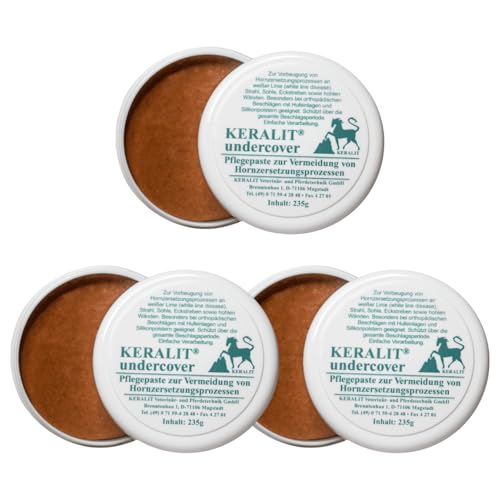 RL24 Keralit - Undercover – ideale Strahlpflege für Pferde in Offenstallhaltung – Hufpflege bei Strahlfäule – gut haftende Strahlpflegepaste – Pflege des Hufstrahls – 3 x 235 g (3er Set) von RL24