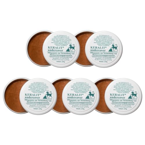 RL24 Keralit - Undercover – ideale Strahlpflege für Pferde in Offenstallhaltung – Hufpflege bei Strahlfäule – gut haftende Strahlpflegepaste – Pflege des Hufstrahls – 5 x 235 g (5er Set) von RL24