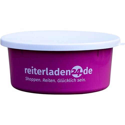 RL24 - Leckerlischale | Müslischale mit Deckel für Pferde | Futterschale zur Aufbewahrung von Leckerli & Pferdefutter | Leckerli-Dose in Pink | 1 Schale á 8l | Pferdezubehör von RL24