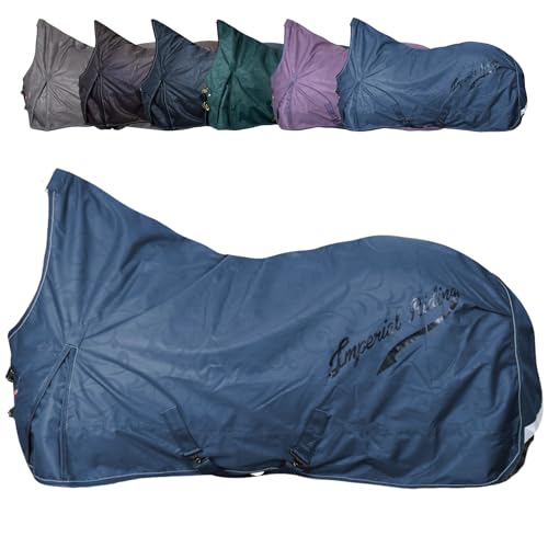 RL24 - Outdoordecke 600D IRHSuper-Dry von Imperial Riding – als Regendecke, Übergangsdecke & Winterdecke – wasserdichte Weidedecke mit Füllung – Pferdedecke in Sapphire – 125cm (50g) von RL24