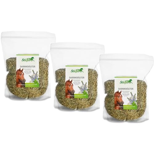RL24 Stiefel - Darmkräuter geschnitten | Ergänzungsfuttermittel f. den Magen-Darm-Trakt | 100% naturbelasse Kräutermischung mit Salbei & Melisse | Pferde Zusatzfutter | 3 x 1000 g Tüte (3er Set) von RL24