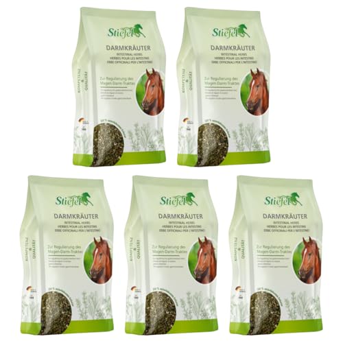 RL24 Stiefel - Darmkräuter geschnitten | Ergänzungsfuttermittel f. den Magen-Darm-Trakt | 100% naturbelasse Kräutermischung mit Salbei & Melisse | Pferde Zusatzfutter | 5 x 1000 g Tüte (5er Set) von RL24
