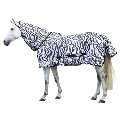 RL24 - Zebra Fliegendecke mit Halsteil RugBe von Kerbl – Ekzemerdecke in Schwarz/Weiß – Decke zum Schutz vor Insekten – unterfütterter Brustbereich – Outdoor-Pferdedecke – 145 cm RL24 - Zebra Fliegendecke mit Halsteil RugBe von Kerbl – Ekzemerdecke in Schwarz/Weiß – Decke zum Schutz vor Insekten – unterfütterter Brustbereich – Outdoor-Pferdedecke – 145 cm von RL24