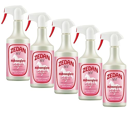 RL24 Zedan - Mähnenspray für Pferde | für seidigen Glanz & Kämmbarkeit | Schweifspray für Pferde | Pflege mit Provitamin B5 & natürlichem Vitamin E | 5 x 750 ml Spray (5er Set) von RL24