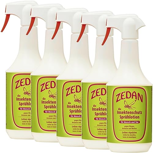 RL24 Zedan SP - Insektenschutz Sprühlotion | Schutz gegen Bremsen, Fliegen & Mücken | Fliegenspray Pferd & Reiter | natürlicher Fliegenschutz | 5 x 1000 ml Spray (5er Set) von RL24