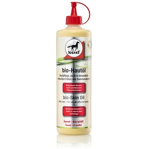 RL24 leovet - Bio-Hautöl für Pferde | Hautpflege bei Juckreiz, Sommerekzem & trockener Haut | Pflegelotion für Kräftigung der Haut | Hautlotion mit Bio-Schwefelfluid | 1 x 500 ml von RL24