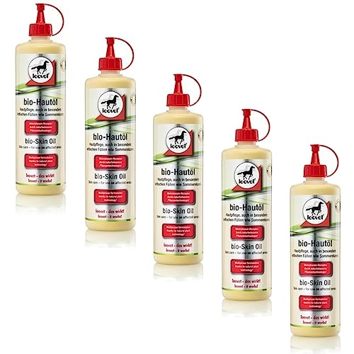 RL24 leovet - Bio-Hautöl für Pferde | Hautpflege bei Juckreiz, Sommerekzem & trockener Haut | Pflegelotion für Kräftigung der Haut | Hautlotion mit Bio-Schwefelfluid | 5 x 500 ml (5er Set) von RL24