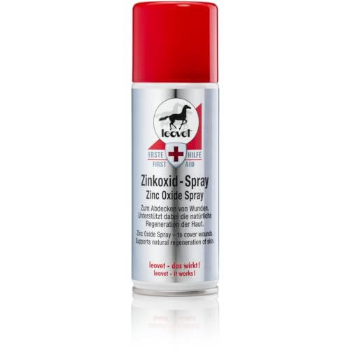 RL24 leovet - Erste Hilfe Zinkoxid-Spray | Pferde-Zinkspray zum Abdecken von Wunden | Zinksalbe zum Sprühen | Schutzfilm vor Schweiß & Urin | pflegt beanspruchte Hautpartien | 1 x Wundspray 200 ml von RL24