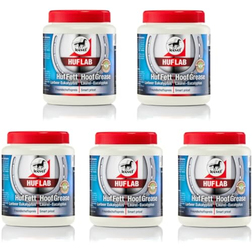 RL24 leovet - Huflab Huf Fett mit Lorbeer & Eukalyptus | Huffett nährt & stärkt den Huf | Hufbalsam für Pferde | Pflege bei sprödem Horn | Hufpflege für Pferde | 5 x 750 ml (5er Set) von RL24