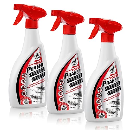 RL24 leovet - Insektenschutz Power Phaser | Fliegenspray für Pferde | Schutz gegen Mücken, Fliegen, Zecken & Bremsen | Lange Wirkdauer | 3 x 550 ml Sprühflasche (3er Set) von RL24