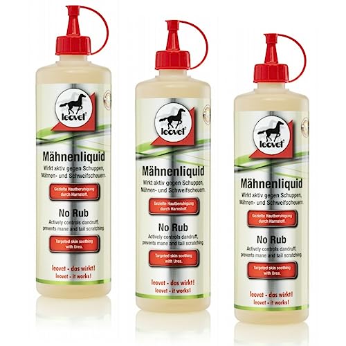 RL24 leovet - Mähnenliquid für Pferde | Haarwasser gegen Schuppen, Mähnen- & Schweifscheuern | Lotion Macht schuppenfrei | gegen Juckreiz | Pferdepflege | 3 x 500 ml (3er Set) von RL24