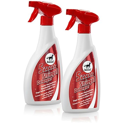 RL24 leovet - 5-Sterne Striegel | Mähnenspray für Pferde | Schweifspray für Glanz & leichte Kämmbarkeit | stoppt Juckreiz & trockene Haut | Schutz vor Schmutz | 2 x 550 ml Sprühflasche (2er Set) von RL24
