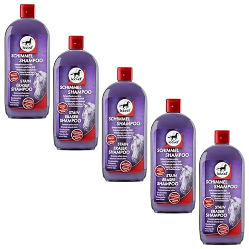 RL24 leovet - Schimmel Shampoo | Pferdeshampoo f. EIN gesundes Haarkleid | Shampoo für Pferde | sanfte Reinigung lässt gelbe Verfärbungen Verschwinden | Pferdepflege | 5 x 500 ml Flasche (5er Set) von RL24