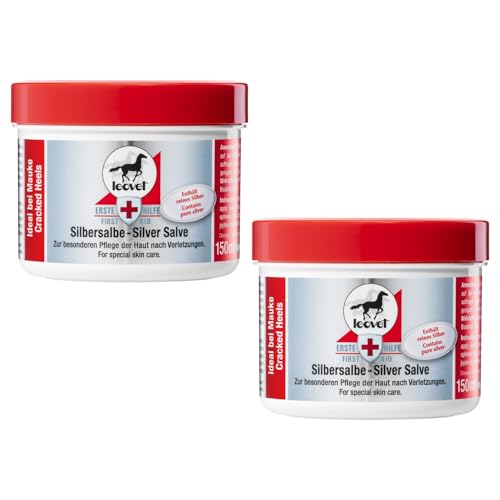RL24 – leovet Silbersalbe – Pferdesalbe mit Silber & Zink – antiseptischer Pferdebalsam – Salbe mit hochwertigen Pflanzenölen – Haut- & Hufpflege – Wundsalbe ideal bei Mauke – 2 x 150 ml (2er Set) von RL24