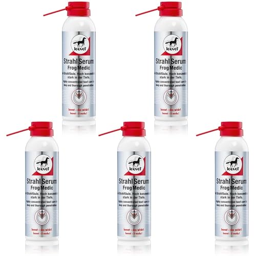 RL24 leovet - StrahlSerum Spray | Huföl für Pferde | Hufpflege bei Strahlfäule | Huffett kriecht in Furchen & feinste Risse | trocknet den Strahl & fördert d. Hufgesundheit | 5 x 200 ml (5er Set) von RL24