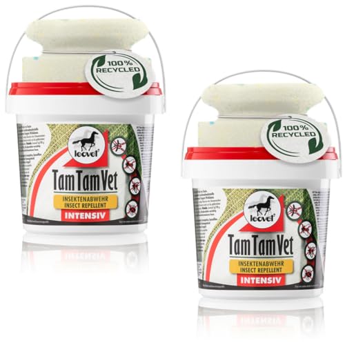RL24 leovet - Tam Tam Vet Intensiv Gel | Insektenschutz für Pferde | Insektenabwehr mit 4-Fach verstärkter Wirkdauer | Schutz vor Mücken, Bremsen & Zecken | 2 x 500 ml Eimer mit Schwamm (2er Set) von RL24