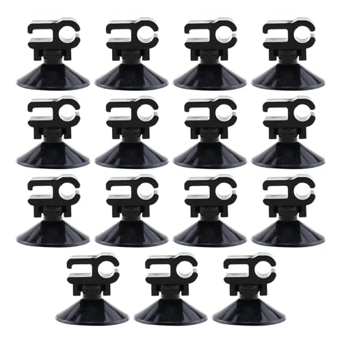 RLECS Aquarium-Saugnapf-Clip, 28 x 20 mm, Sauerstoffschlauch, Netzkabel, Doppelkopf-Schnappkabel, Organizer, Saugnapf, Aquarium-Zubehör, 15 Stück von RLECS