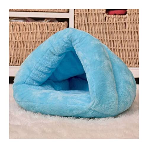 RLVYTA Hundematte Haustierbett, super weicher Hund, waschbar, Plüsch, Hundehütte, Tiefschlaf, Katzenstreu, Haus Katzenbett(Blue,50X50cm) von RLVYTA