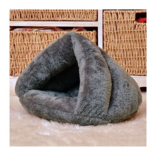 RLVYTA Hundematte Haustierbett, super weicher Hund, waschbar, Plüsch, Hundehütte, Tiefschlaf, Katzenstreu, Haus Katzenbett(Dark Gray,50X50cm) von RLVYTA