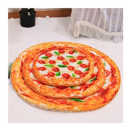 RLVYTA Hundematte Spiegelei druckt Haustier-Bettmatte, ultraweiche, Dicke Flanell-Bettmatten für Hunde und Katzen für Schlafen Katzenbett(Pizza mat,M) von RLVYTA