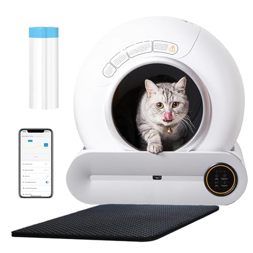 RMAN Selbstreinigende Katzentoilette Katzenklo Elektrisches mit Müllbeutel und Matte Große Kapazität/App-Steuerung/Smart Health/Sicherer Alert/für Mehrere Katzen RMAN Selbstreinigende Katzentoilette Katzenklo Elektrisches mit Müllbeutel und Matte Große Kapazität/App-Steuerung/Smart Health/Sicherer Alert/für Mehrere Katzen von RMAN