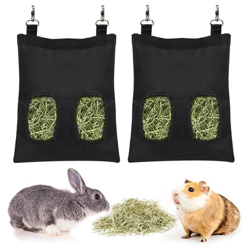 Kaninchen-Heu-Futtertasche, große Kapazität, Kaninchen-Heutasche, Kleintier-Hänge-Heutasche, 600D Oxford-Stoff, Hase, Heu-Futtertasche für Kaninchen, Meerschweinchen, Chinchillas (Schwarz, 2 Löcher, 2 Kaninchen-Heu-Futtertasche, große Kapazität, Kaninchen-Heutasche, Kleintier-Hänge-Heutasche, 600D Oxford-Stoff, Hase, Heu-Futtertasche für Kaninchen, Meerschweinchen, Chinchillas (Schwarz, 2 Löcher, 2 von RMNHPTK